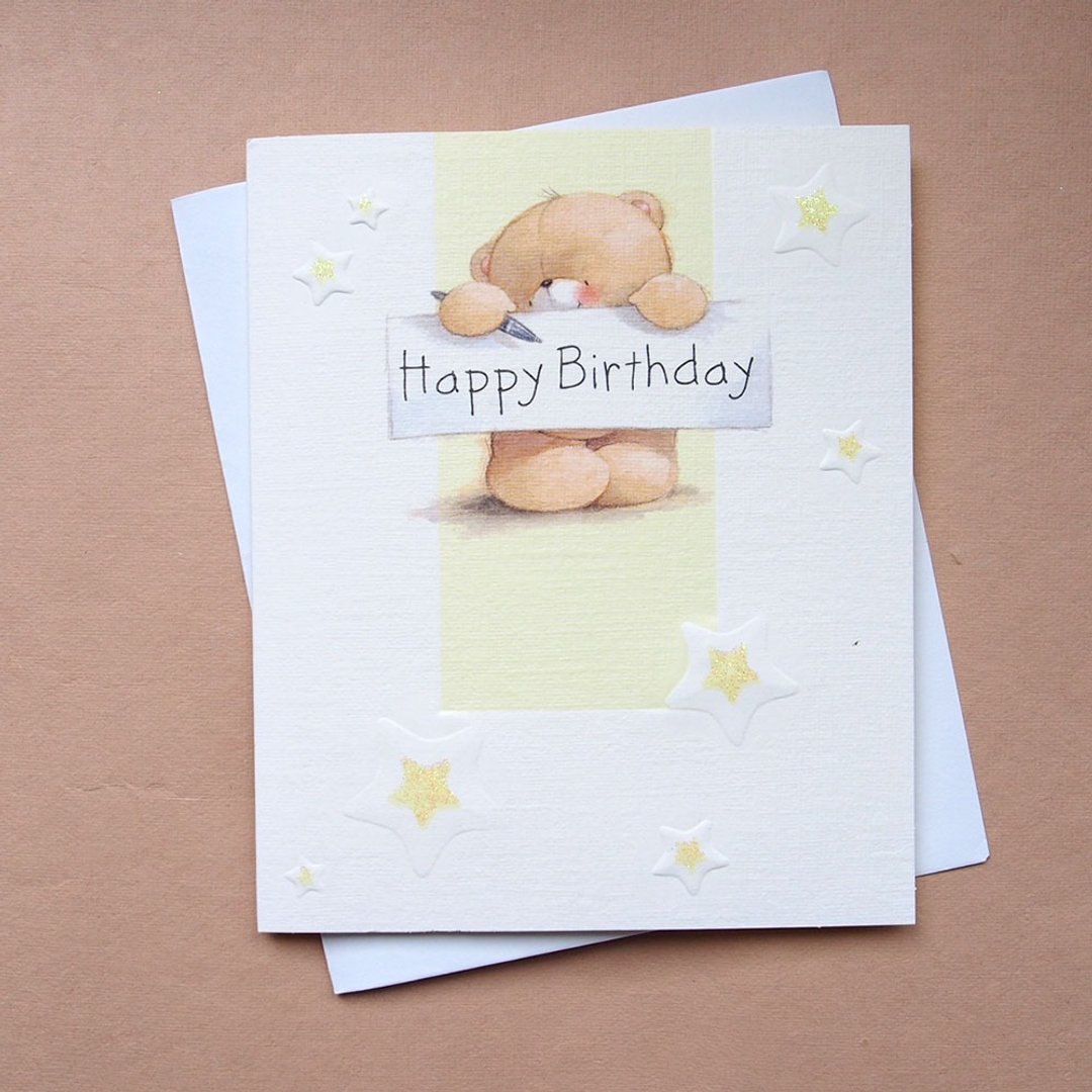 精典永远的朋友熊【Hallmark-ForeverFriends卡片 生日祝福】 - 卡片/明信片 - 纸 多色
