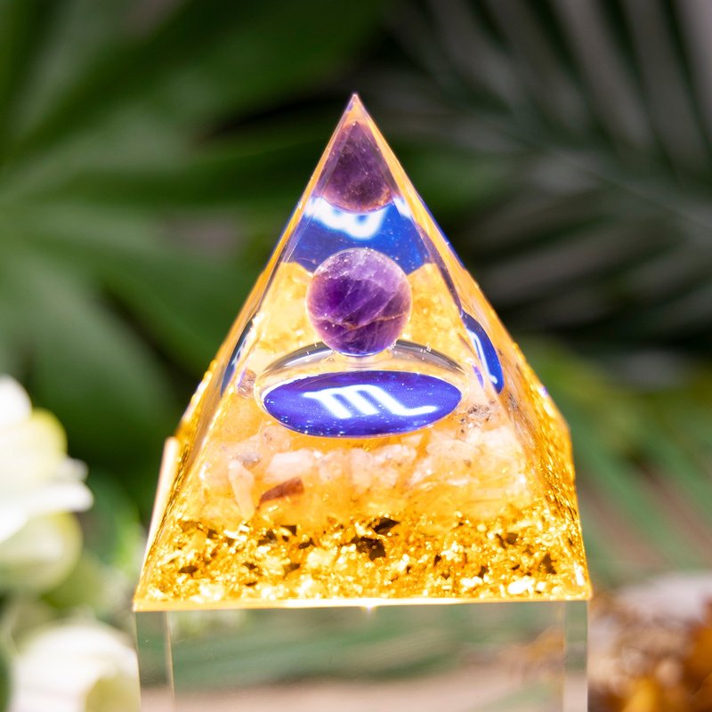 天蝎座/金字塔奥根塔Orgonite奥刚/星座脉轮冥想/小夜灯/铜发晶 - 其他 - 树脂 
