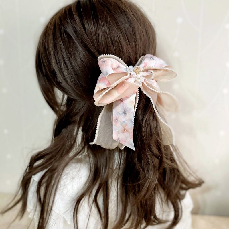 法式珍珠纱仙女夹鲨鱼夹 香蕉夹 弹簧夹 发叉 发圈 大肠圈 发夹 - 发饰 - 其他材质 橘色