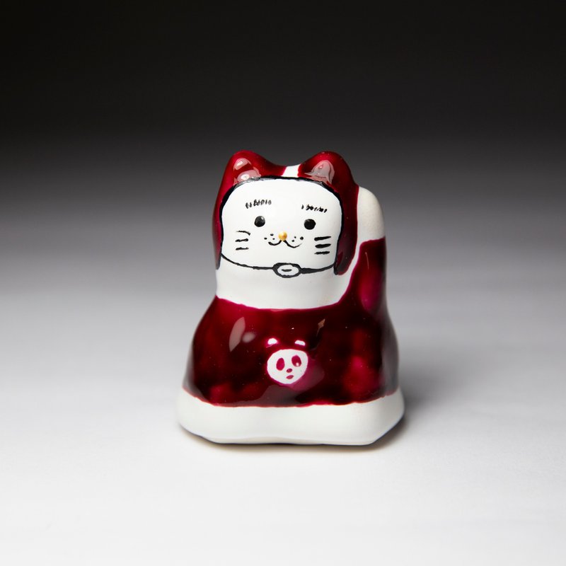 街头开运招财猫-外送员(安全帽版) - 摆饰 - 陶 白色