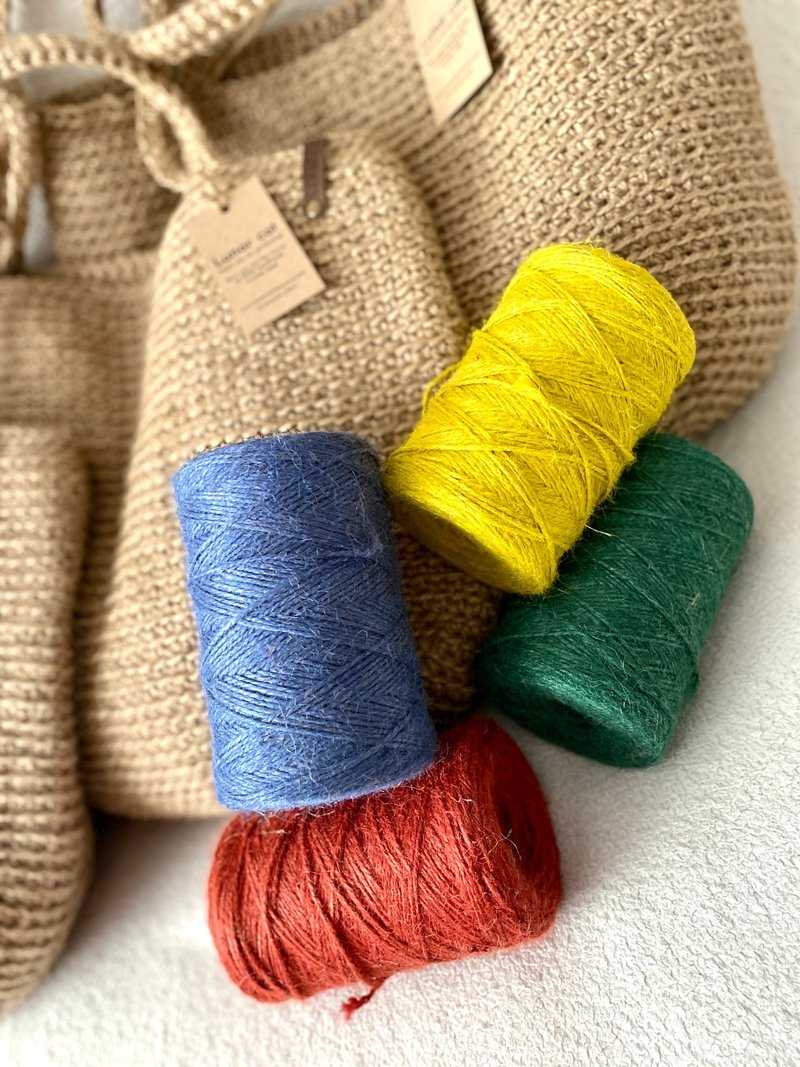Jute cord twine twisted 0.5 kg skein, yellow red blue green jute cord - 其他 - 环保材料 
