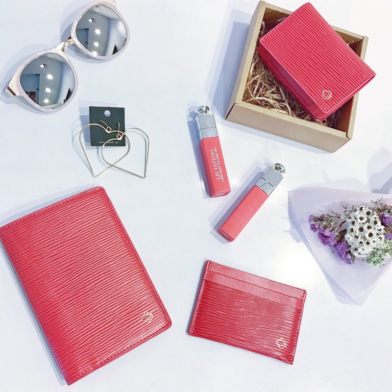 【La Fede】《母亲节限定色 珊瑚红》植鞣-AQUA系列 母亲节礼物包 - 其他 - 真皮 红色