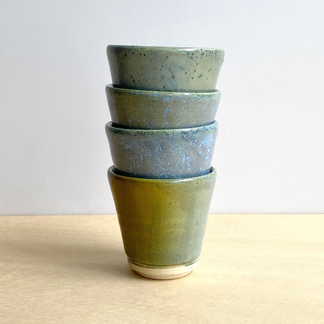 Buffer series | 蓝 Yellowy Blue丨手作陶器丨清酒杯 | 茶杯 - 花瓶/陶器 - 陶 蓝色