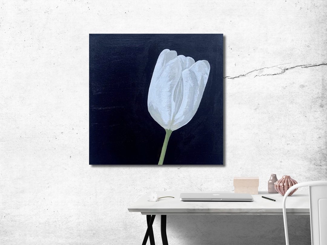 夏季植物牆藝術定制帆布 Flowers Painting Tulip Painting Spring Breath Hanging Picture Canvas - 海报/装饰画/版画 - 其他材质 多色