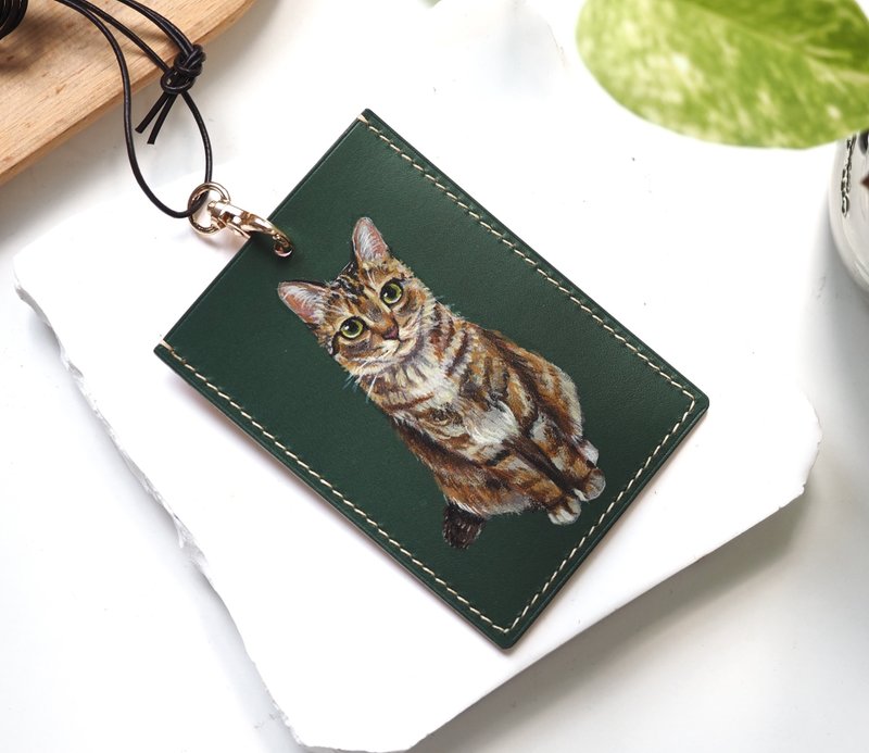 定制化 手绘皮革 识别证套 /证件卡套 宠物 - 证件套/卡套 - 真皮 多色