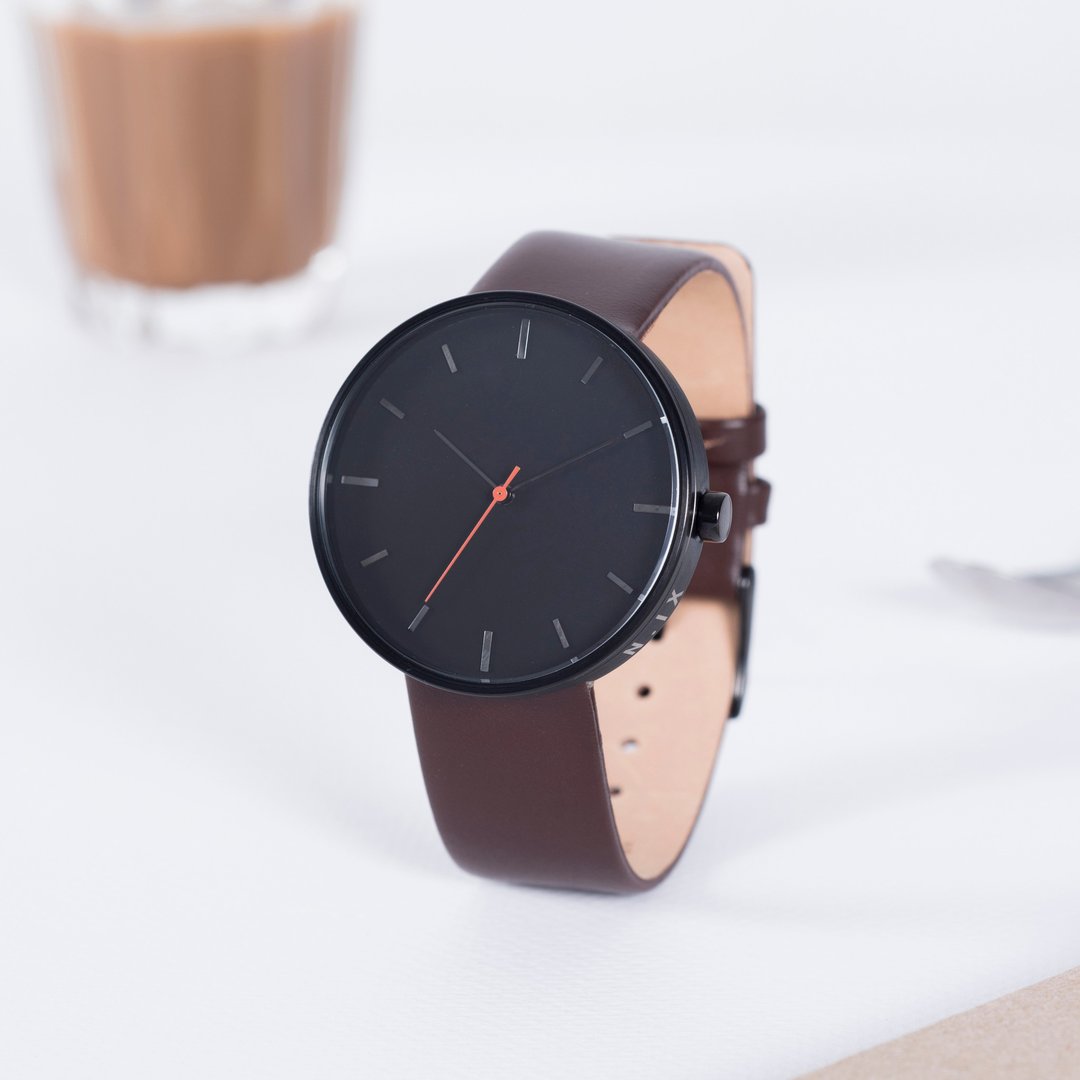 Minimal Watches: Cafe 'Collection Vol.02 - Coffee Mocha. - 女表 - 真皮 黑色