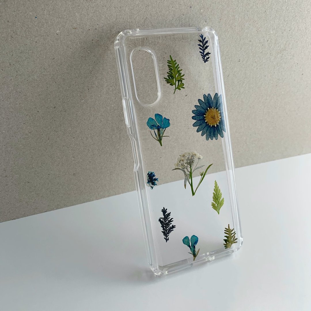 蓝色小清新   压花手机壳 - 手机壳/手机套 - 植物．花 蓝色