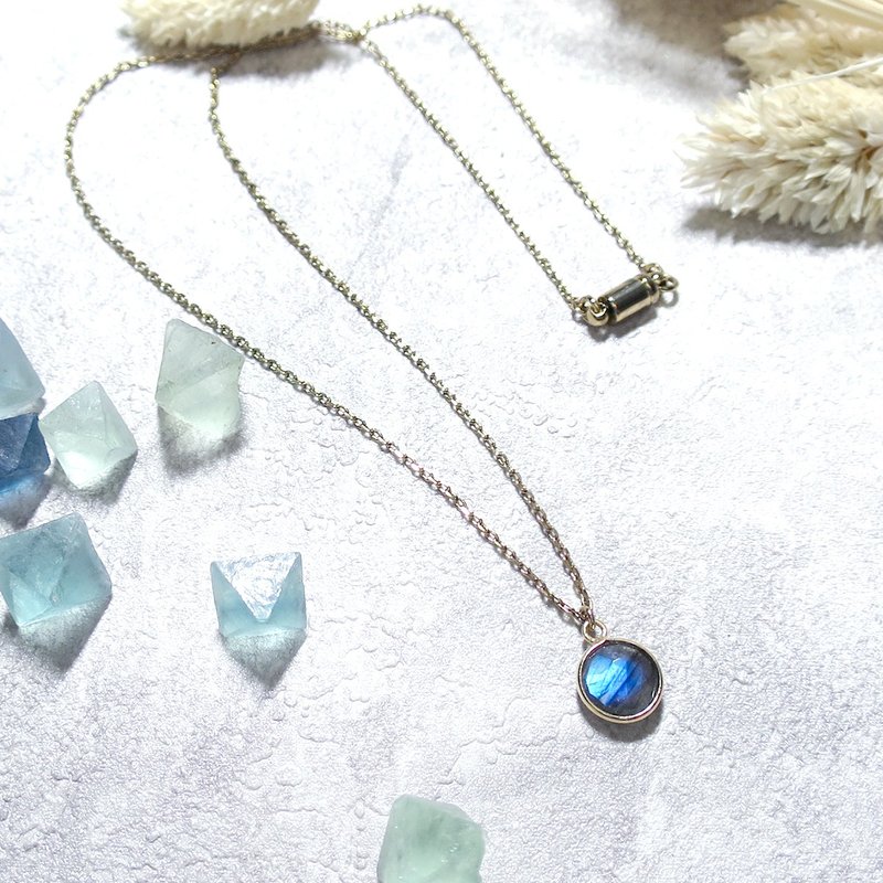 VIIART。烟花。Vintage天然拉长石古着银镀18K项链-热卖超限量 - 项链 - 宝石 蓝色