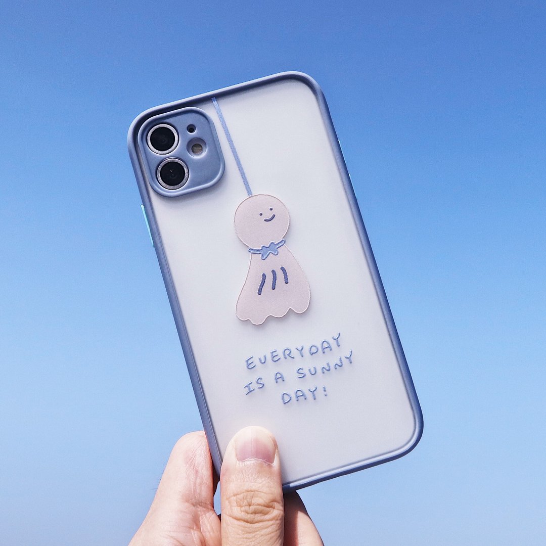 晴天娃娃 - 马卡龙防摔壳 iphone7~12 手机壳 - 手机壳/手机套 - 塑料 蓝色