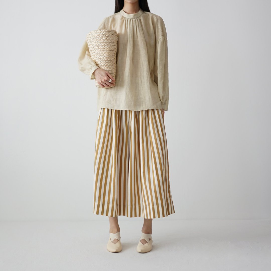 Kincha Sillk&Cotton Divided Loose Pants - 女装长裤 - 丝．绢 金色