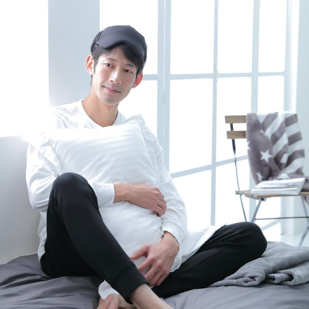 日本眼罩 Linen Black  |有附收纳袋|可调整长度|助眠|生日礼物 - 眼罩 - 棉 黑色
