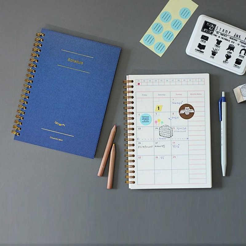 CBB马戏团男孩-金圈环装周志(无时效)-海军蓝,CBB42618 - 笔记本/手帐 - 纸 蓝色