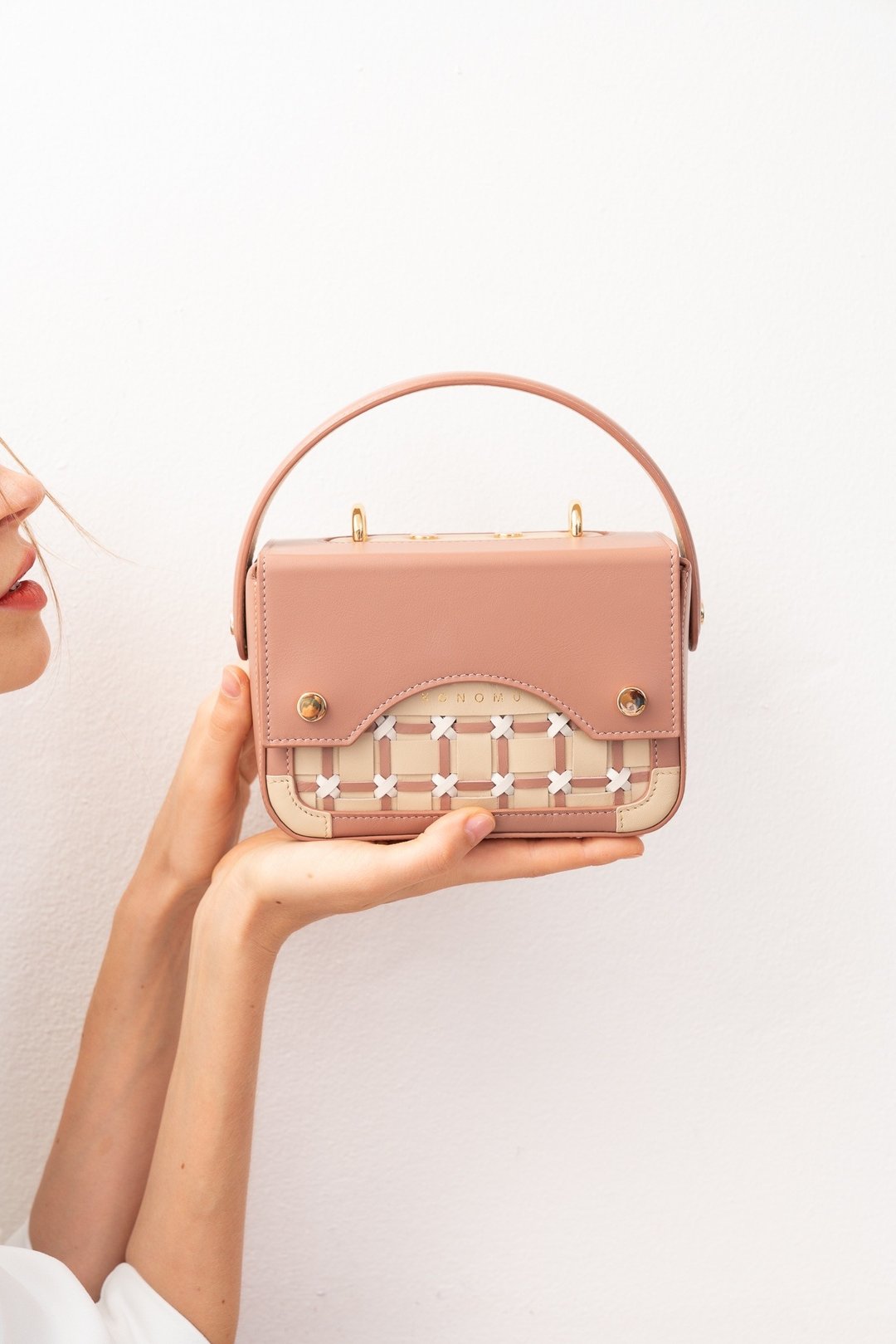 KONOMU || RAJI - Rose Tea || Crossbody Bag || Hand Bag - 手提包/手提袋 - 真皮 粉红色