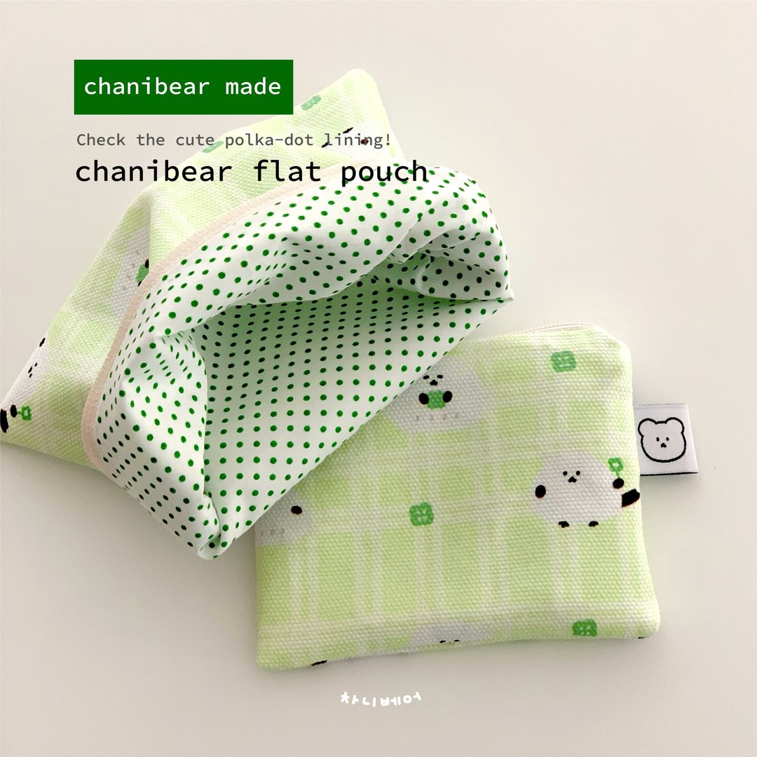 (chanibear handmade) Pouch_ 好运绿 - 铅笔盒/笔袋 - 棉 绿色