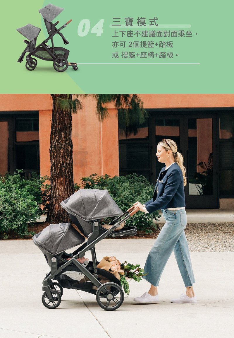 台湾宅配【UPPAbaby】VISTA V3旗鉴双人推车(赠新生儿垫杯架托盘) - 婴儿车/手推车 - 其他材质 绿色