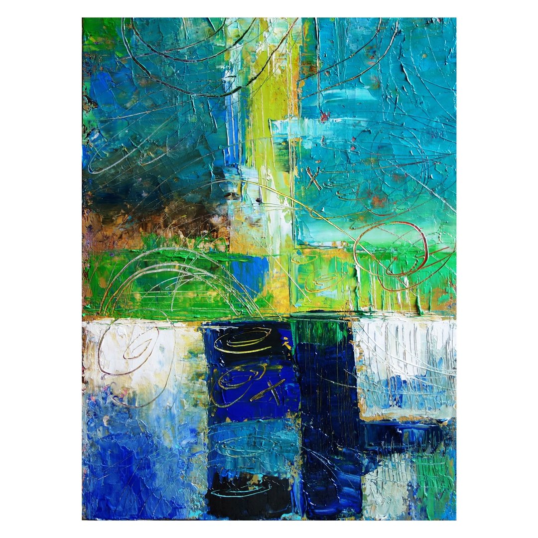 Abstract Sunset Painting Oil Landscape Original Art Artwork Impasto Canvas Art - 海报/装饰画/版画 - 其他材质 多色