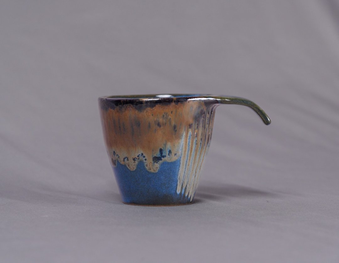 山岚叠杯-流金蓝 - 其他杯子 - 陶 金色