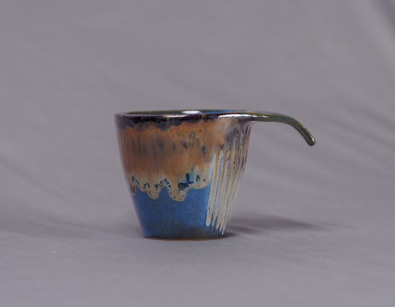 山岚叠杯-流金蓝 - 其他杯子 - 陶 金色