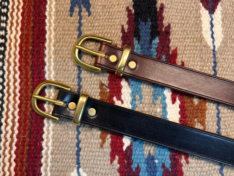 【山雨制作】 黄铜盾形皮带 - 皮带/腰带 - 真皮 