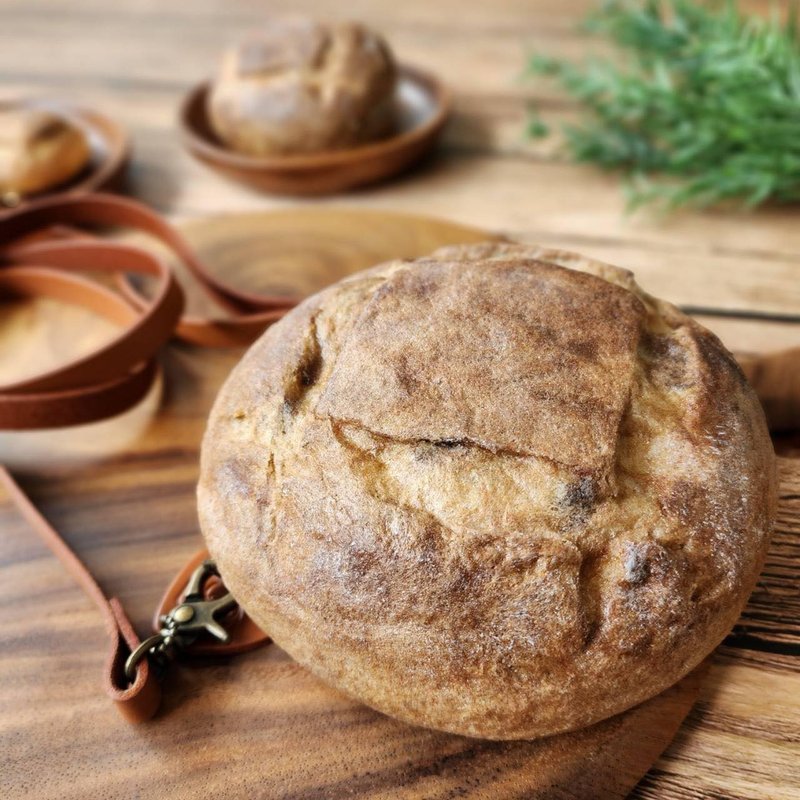 拟真羊毛毡欧式杂粮面包-中斜背包 - 侧背包/斜挎包 - 羊毛 咖啡色