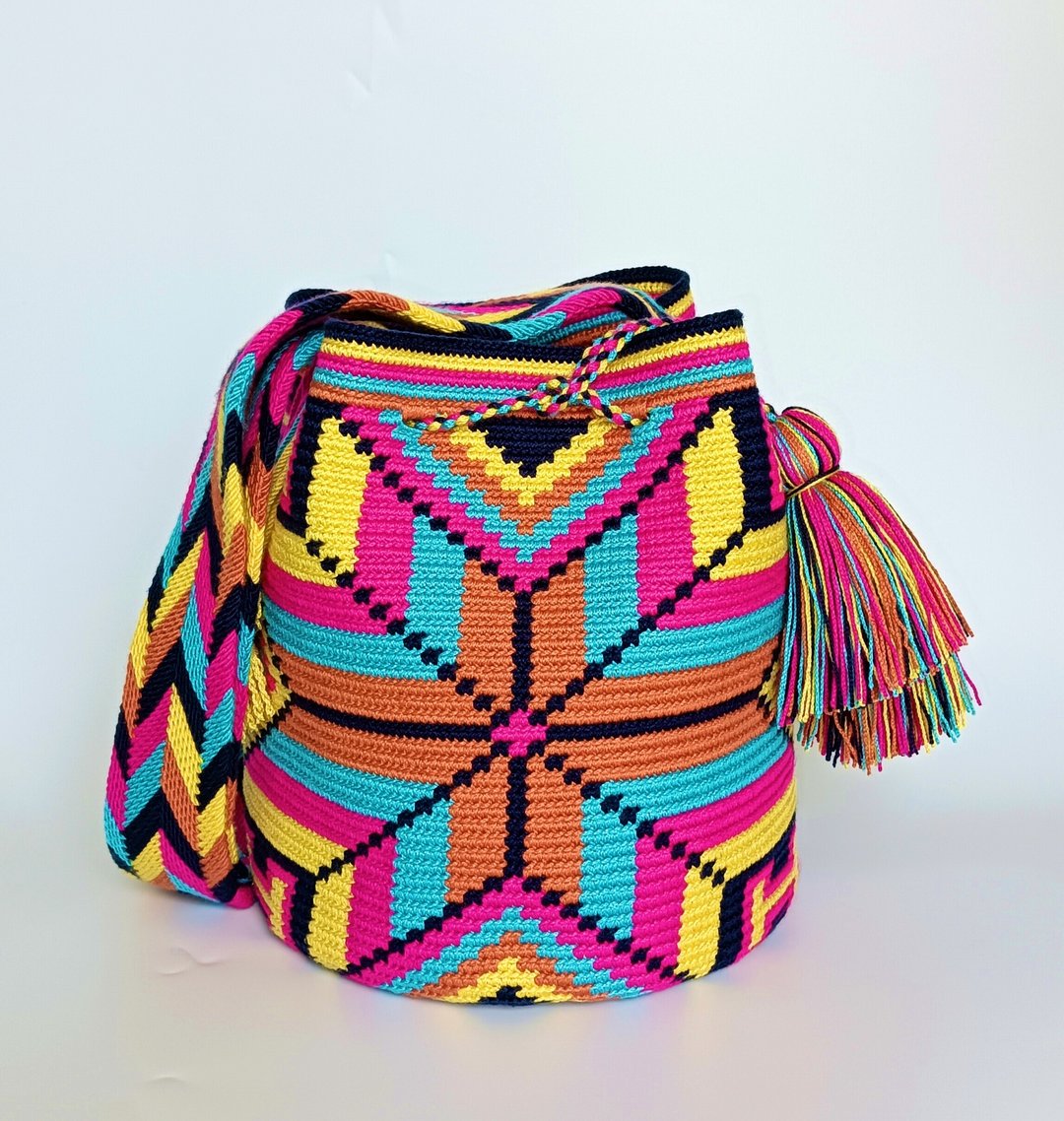 五色 Wayuu 包 M+ 尺寸 - 侧背包/斜挎包 - 棉 