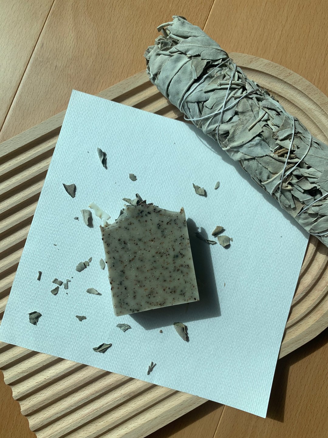 Black Moon tarot x Soaporatory 鼠尾草皂 - 肥皂/手工皂 - 其他材质 白色