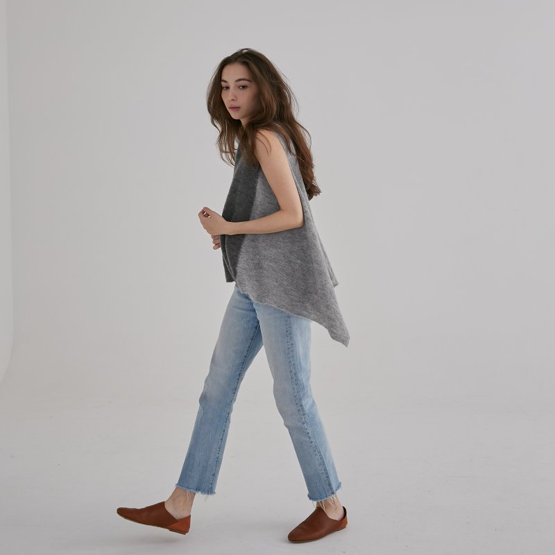 羊驼两穿双色外罩 - 银河 羊毛围巾披肩背心 - 围巾/披肩 - 羊毛 灰色