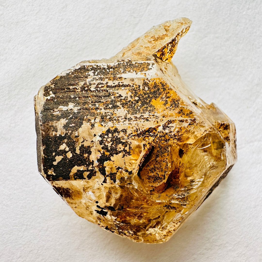 巴基斯坦黄泥骸骨水晶 银30开窗骨干水晶 原石原矿标 磁场脉轮 - 摆饰 - 其他材质 金色