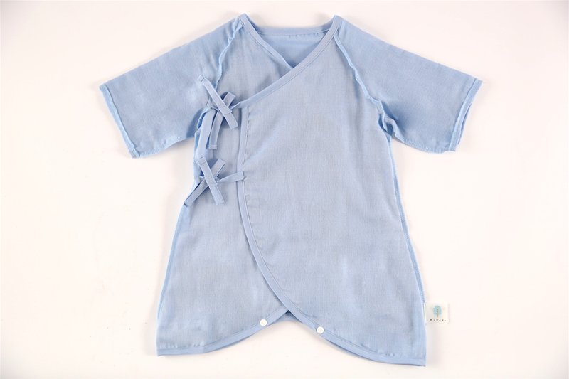 MARURU 日本制多彩纱布衣-蔚蓝 50-60/60-70cm - 包屁衣/连体衣 - 棉 蓝色