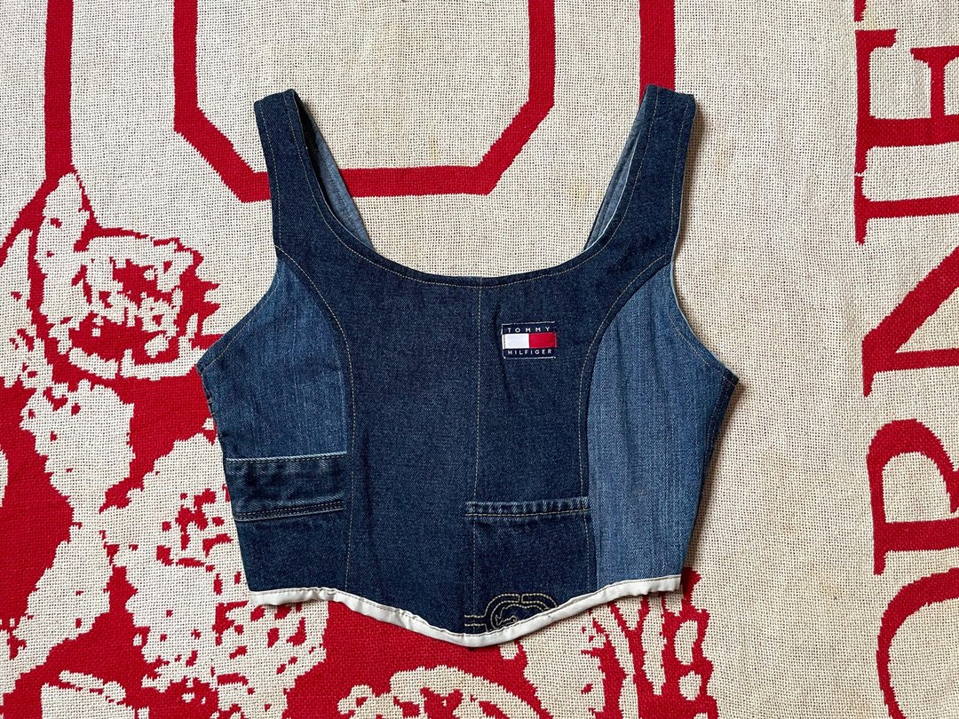 REGETHER 古着改制 牛仔拼接 背心式马甲-Tommy Hilfiger-07 - 女装背心 - 棉．麻 蓝色
