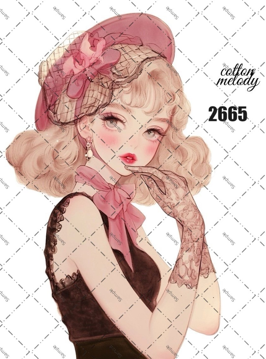 original sticker no.2665 人物贴纸 原创贴纸 原创人物贴纸 装饰贴纸 cotton melody - 贴纸 - 纸 