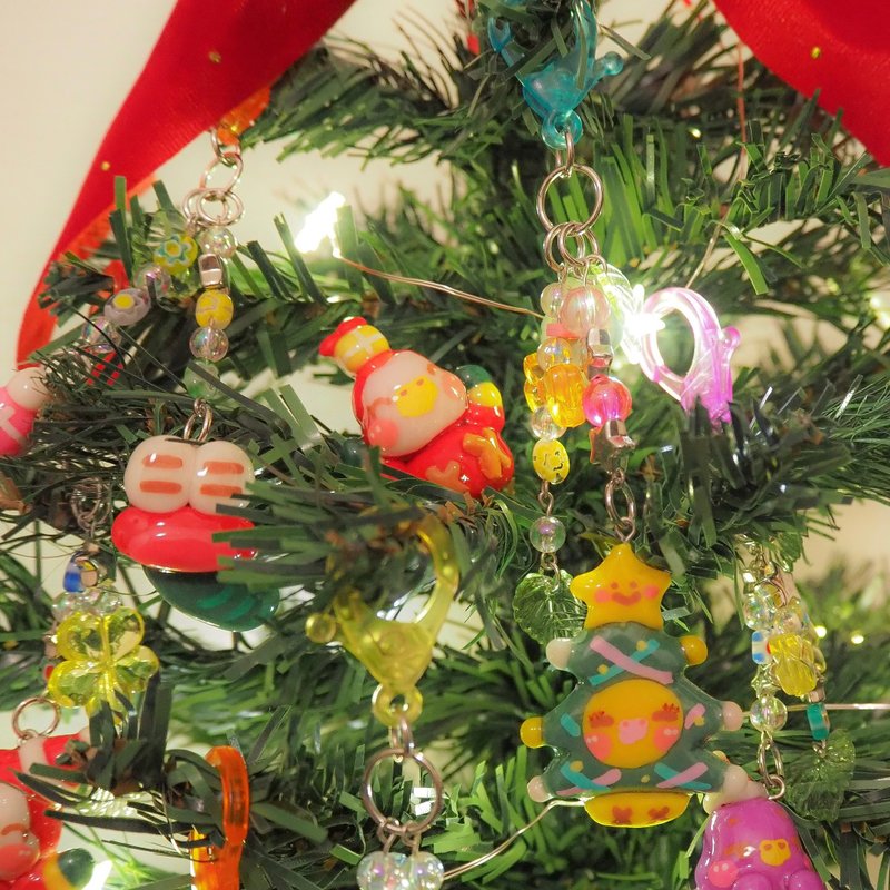 圣诞毛毛虫钥匙扣 - 钥匙链/钥匙包 - 其他材质 