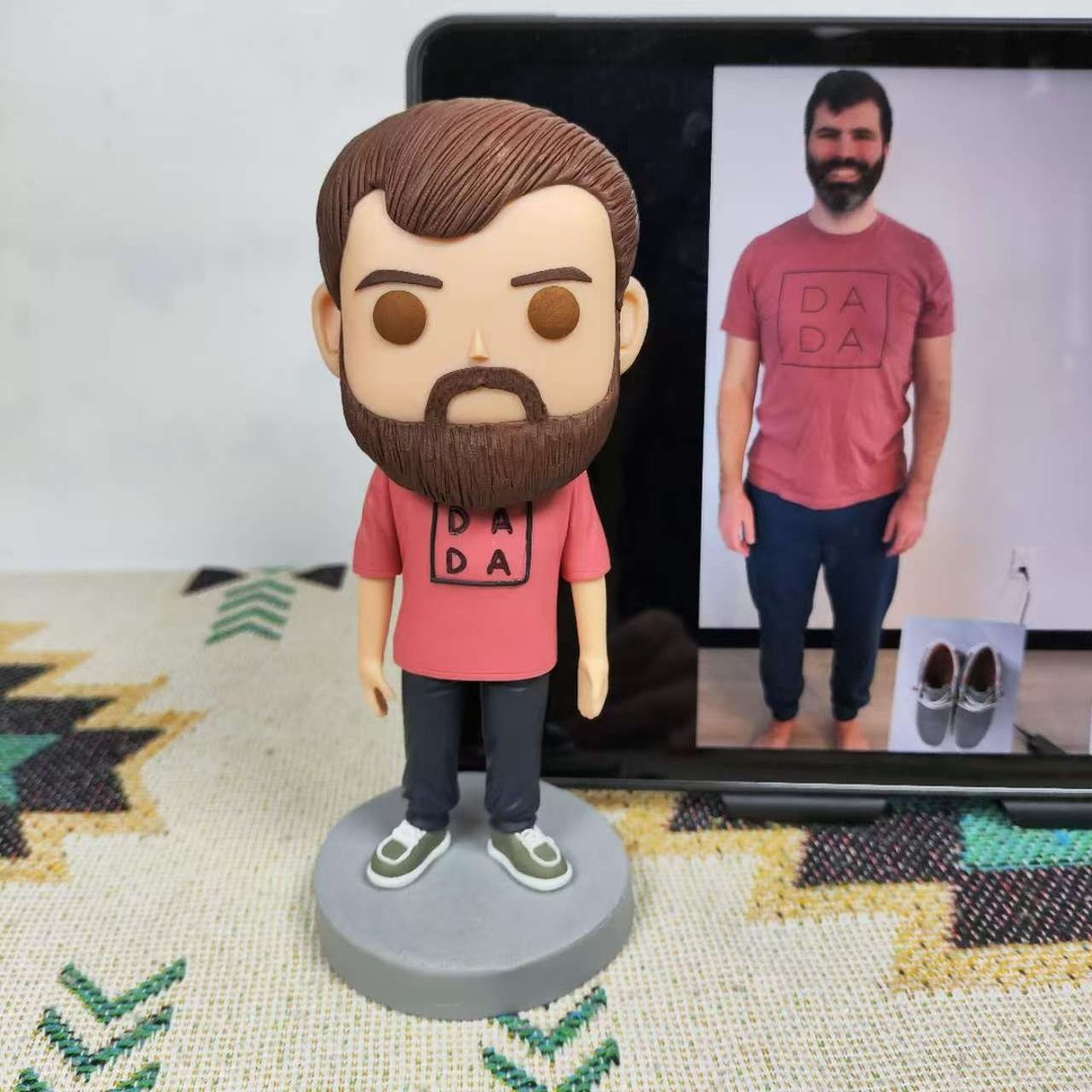 纯手工定制美国Funko Pop 自画肖像公仔娃娃男朋友老公生日礼物 - 玩偶/公仔 - 粘土 多色