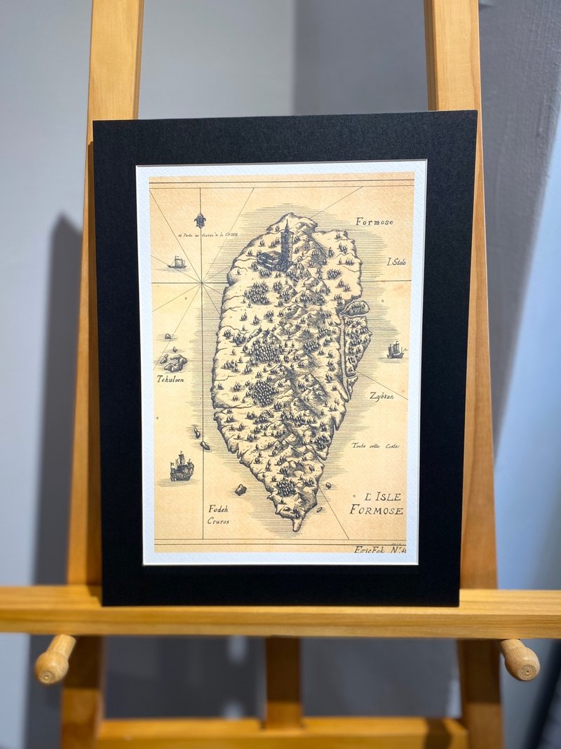 澳门艺术家霍凯盛独家授权印制台湾古地图 Formosa (乐园N0. 48) - 海报/装饰画/版画 - 纸 黑色
