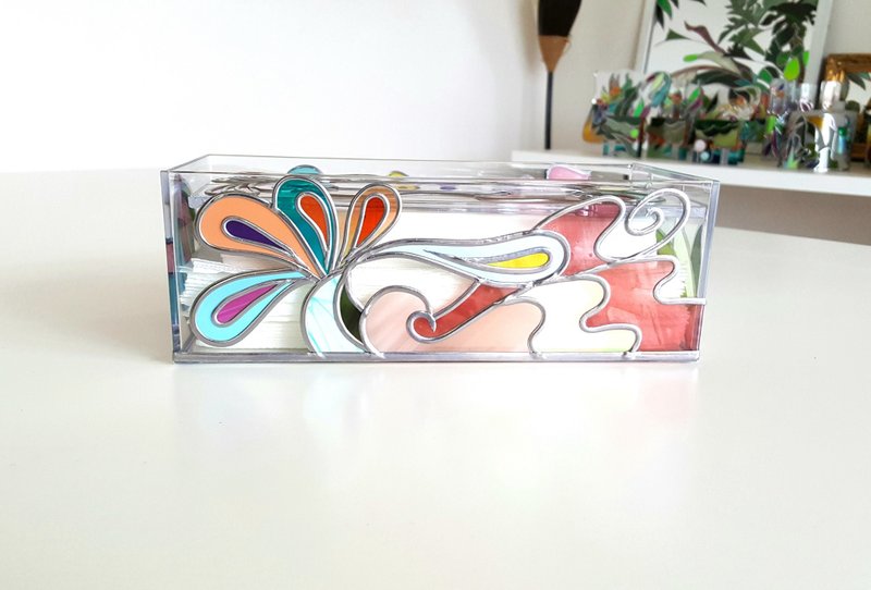 订购佛罗伦萨玻璃艺术面纸盒 - 纸巾盒 - 压克力 多色