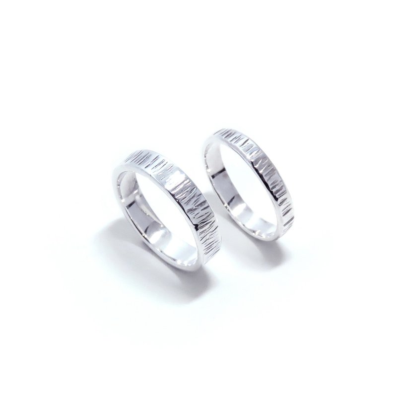 文化币金工手作课程 纯银戒指【痕迹】条纹质感戒指 - 金工/饰品 - 银 