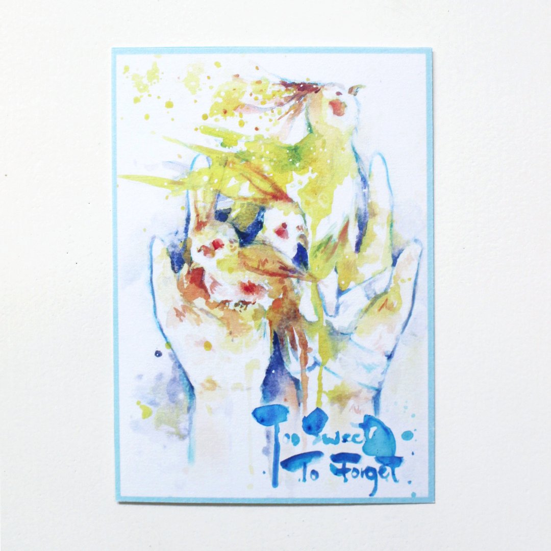 Alice Hobbey Too Sweet To Forget 双面水彩插画明信片 Postcard - 卡片/明信片 - 纸 多色