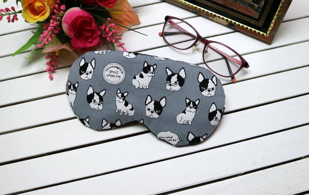 Dog 狗 犬 可调式 睡眠眼罩  红豆温敷眼罩 mask - 眼罩 - 棉 灰色