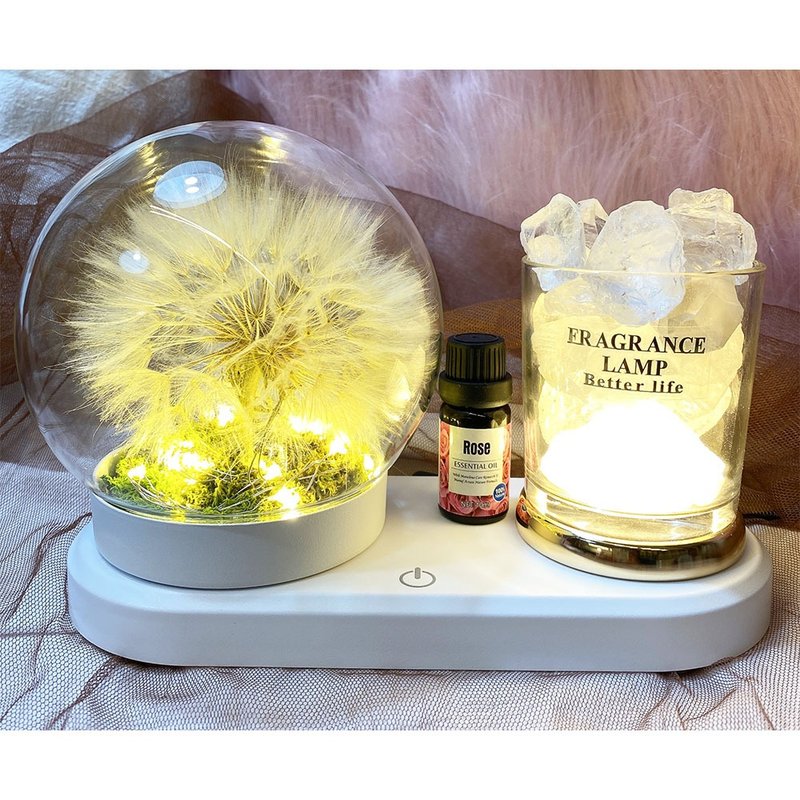 巨型疗愈系蒲公英圆球玻璃罩灯饰 - 水晶石扩香系列 - 香薰/精油/线香 - 玻璃 多色