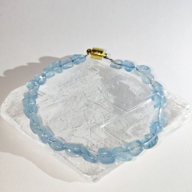 巴西 5x8 mm 海蓝宝 手串 - 手链/手环 - 水晶 蓝色