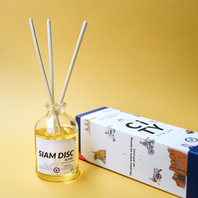 Scented Room Diffuser Set Siam Disc Blend City Series | Citrus & Jasmine - 香薰/精油/线香 - 玻璃 透明