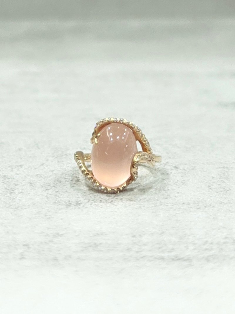 天然粉晶钻石戒指 6.68克拉 玫瑰金 粉色水晶 南非钻石 9K - 戒指 - 水晶 