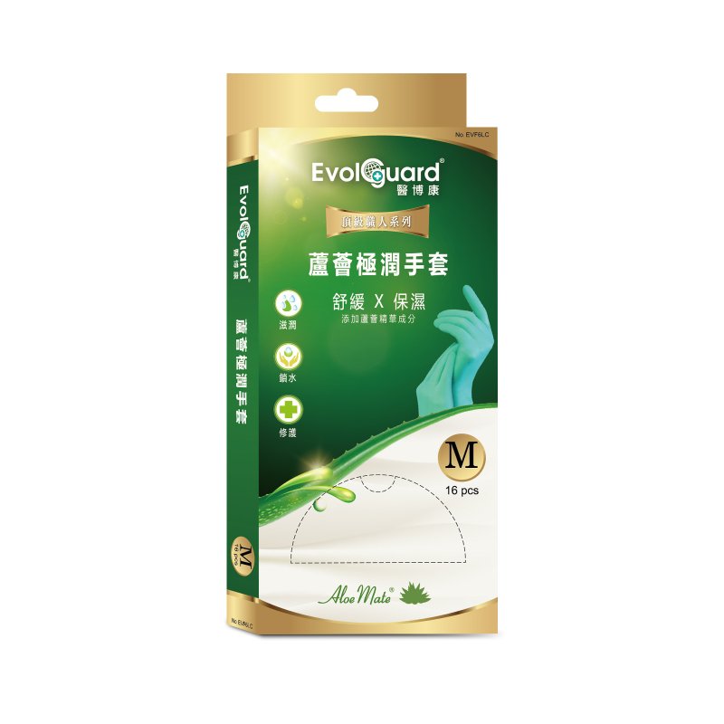 Aloe Mate芦荟极润手套 16入/盒 | Evolguard 医博康 - 其他 - 塑料 绿色