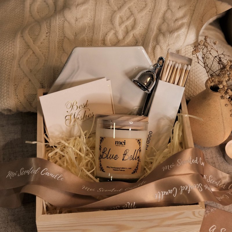 Mei candle- KAHOY原木金箔香氛蜡烛五件礼盒组 150g - 蜡烛/烛台 - 木头 卡其色