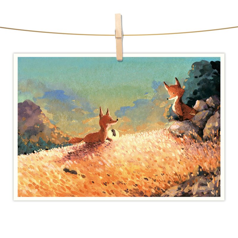 afu水彩插画明信片 - 这趟旅途不孤单 - 卡片/明信片 - 纸 橘色