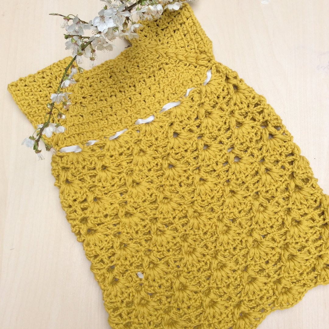 Baby dress, baby girl outfit, baby shower, girl dress, yellow dress, silk ribbon - 童装礼服/连衣裙 - 棉 黄色