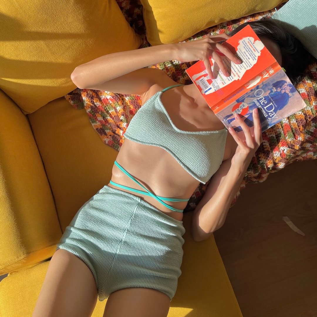 summer locker two-piece swimsuit baby jenny seafoam - 女装泳衣/比基尼 - 其他材质 绿色