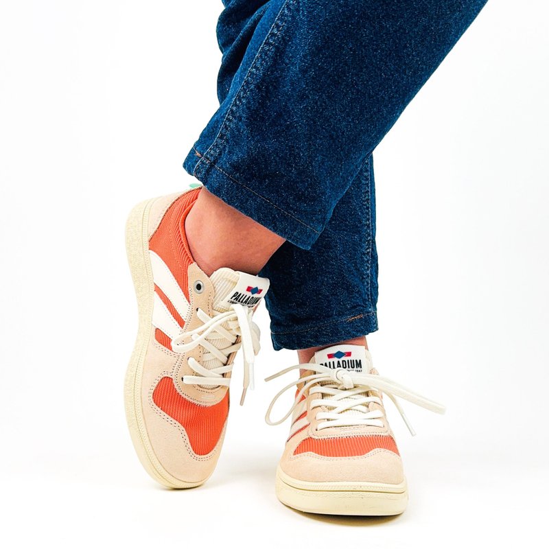 PALLADIUM PALLACUP FLAME TX 复古休闲鞋 橘白 74486-282 - 女款休闲鞋 - 其他材质 