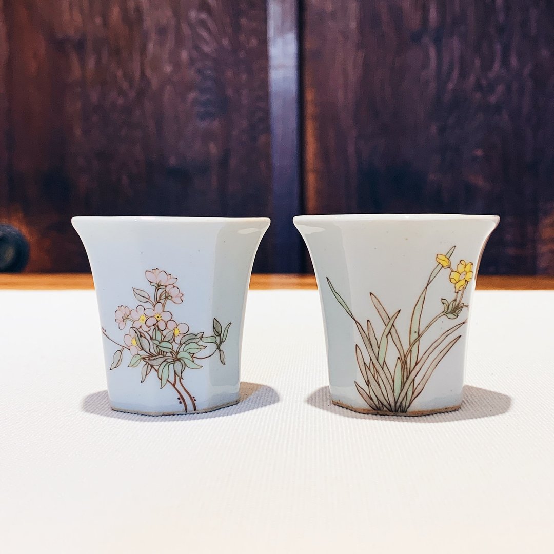 不言美器 古韵 釉中彩 八方步杯 - 茶具/茶杯 - 瓷 