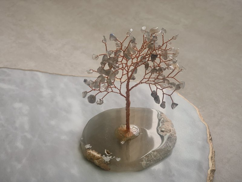 涅洛伊希 觉悟之石 拉长石水晶树【能量水晶守护者】 - 摆饰 - 水晶 银色